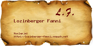 Lozinberger Fanni névjegykártya