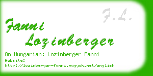 fanni lozinberger business card